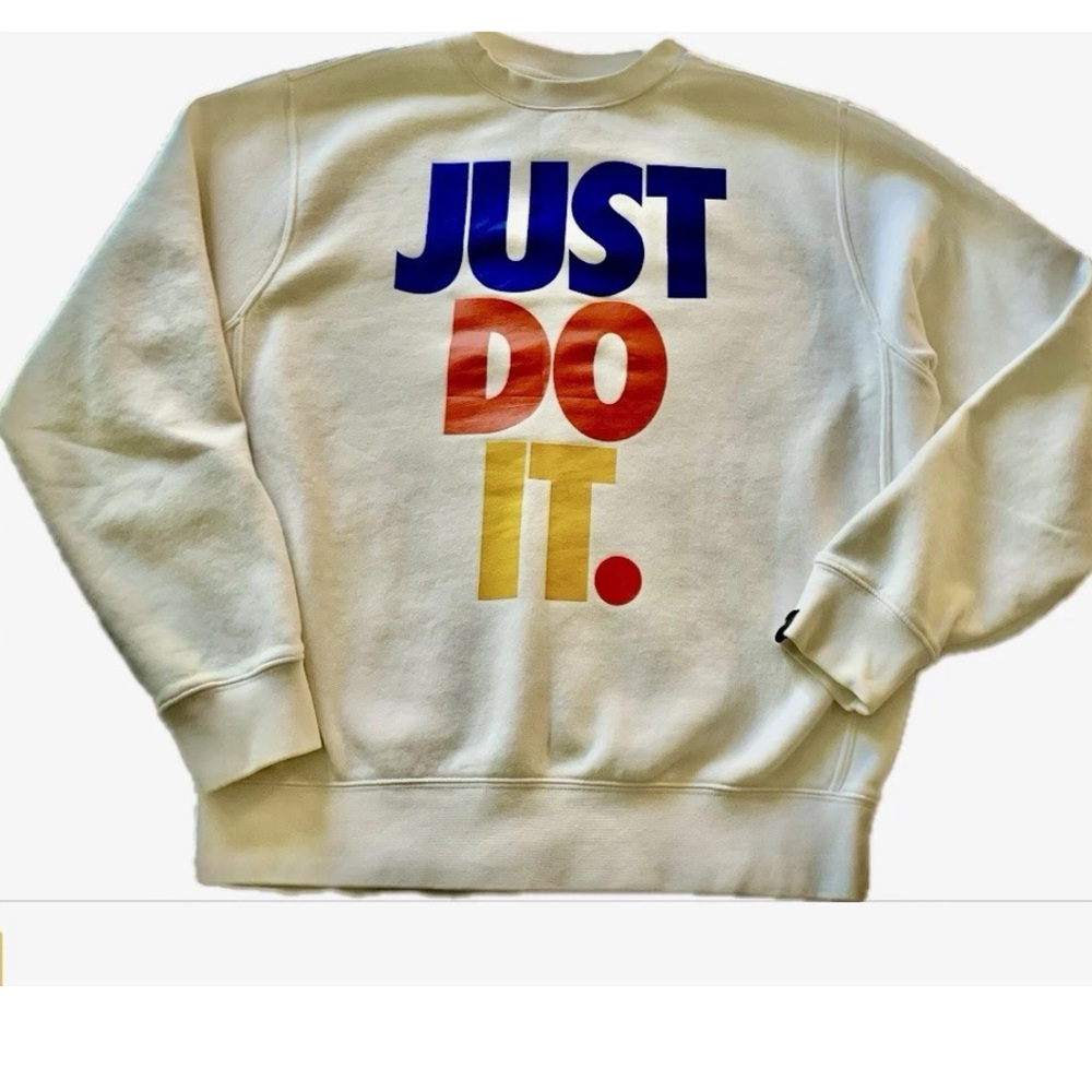 VINTAGE NIKE (Black Label)  JUST DO IT sweatshirt white Size Medium